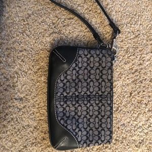 Coach logo wristlet